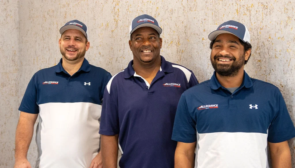 professional movers smiling