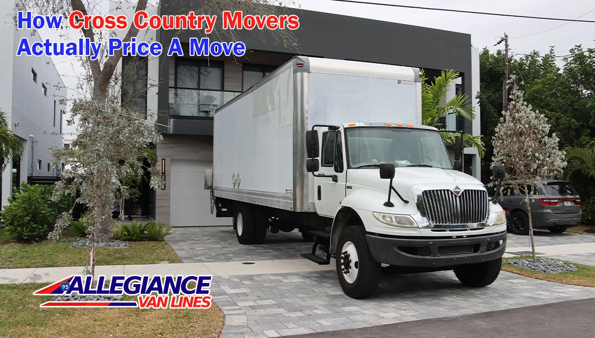 Moving Truck on the driveway of an upscale neighbourhood